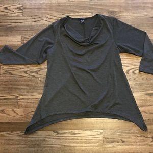 Cowl Neck charcoal grey 3/4 sleeve